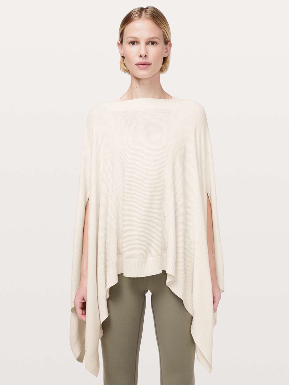 Lululemon Forward Flow cream offwhite poncho cape sweater throw